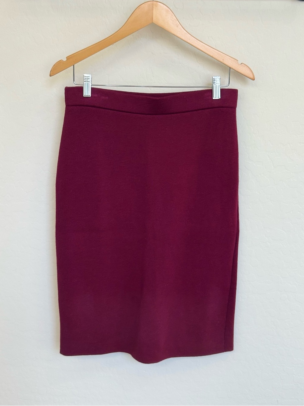 J. Jill Burgundy Knit Pencil Skirt Women's Size Small Petite